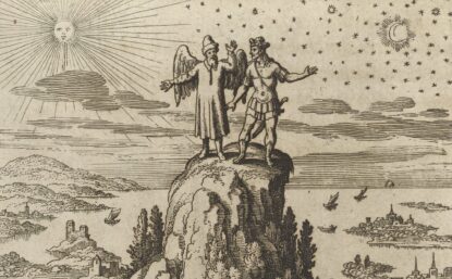 illustration of two people on a mountain