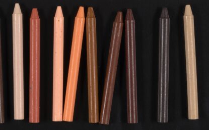 prototype crayon samples depicting a variety of skin tones
