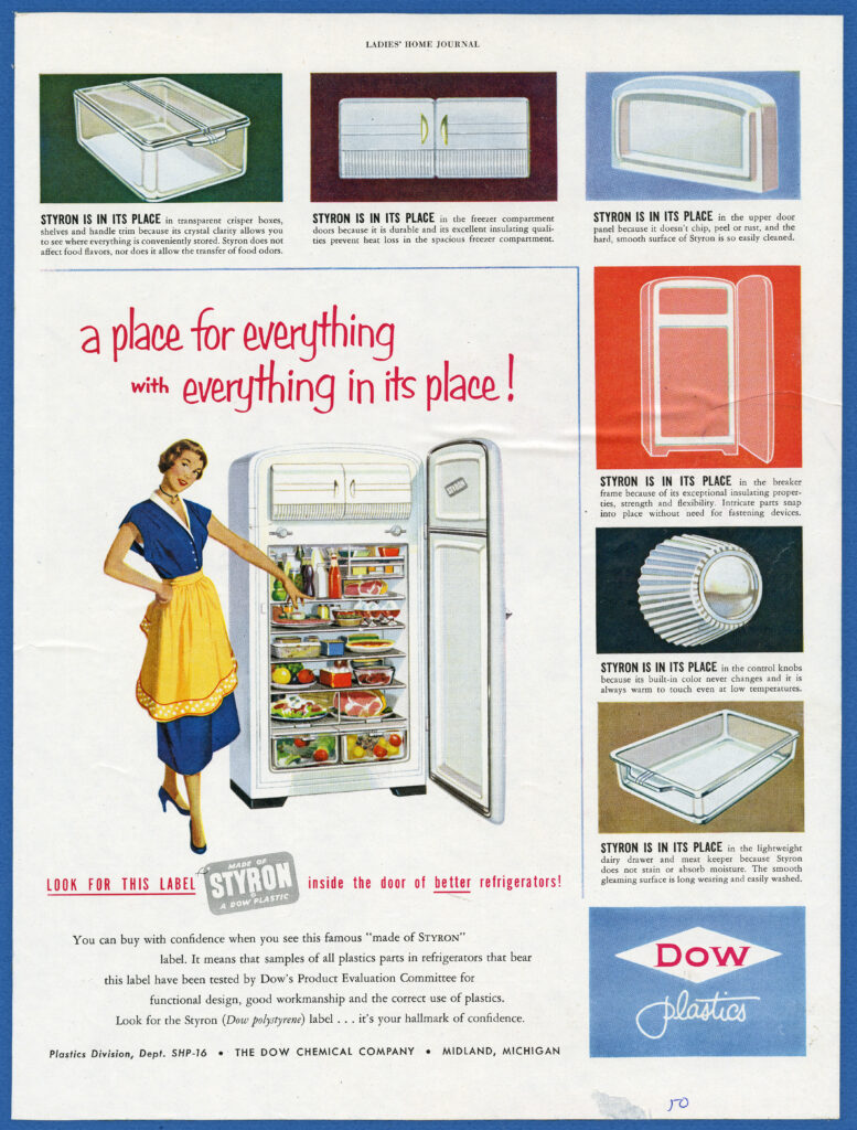 1954 SARAN WRAP Plastic Food Storage Dow Chemical Vintage Print Ad