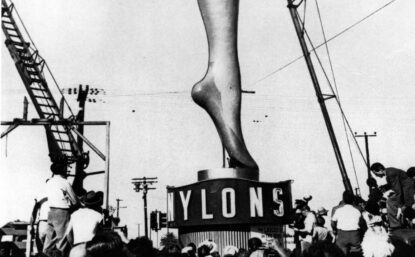 A giant leg, 35 feet high, advertised nylons to the Los Angeles area.