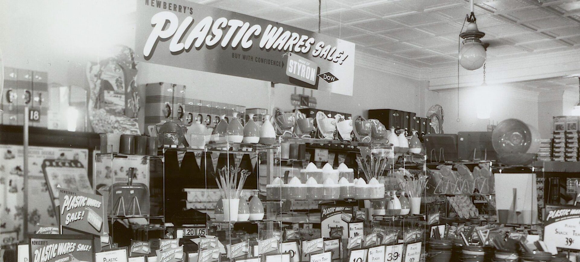sales display of plastic wares