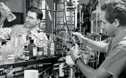 men in a lab