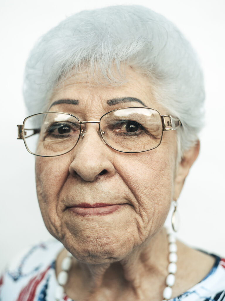 Close-up portrait of an old woman