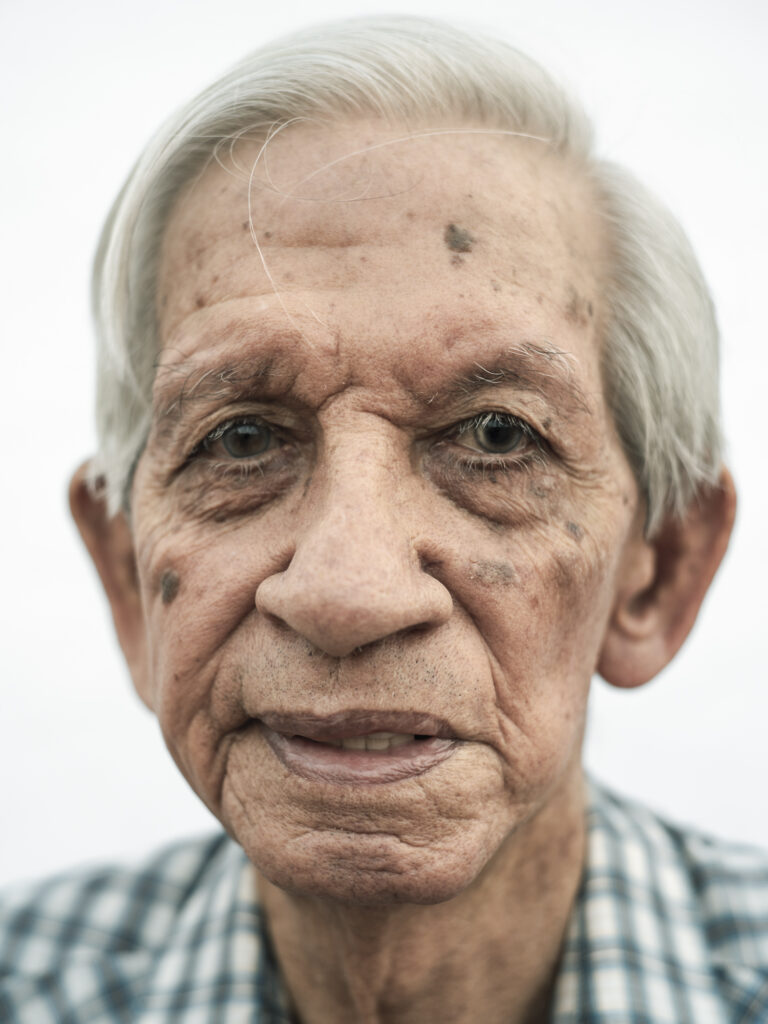 Close-up portrait of an old man