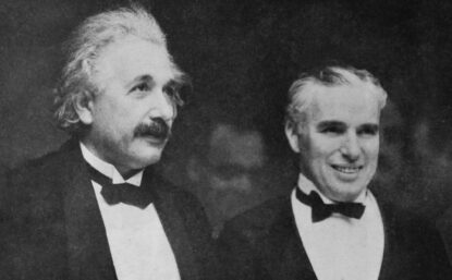 Photo of Albert Einstein with Charlie Chaplin.