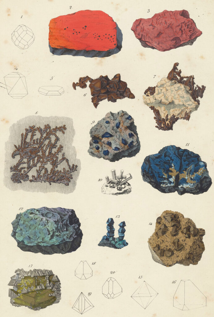 Color illustration of colorful minerals