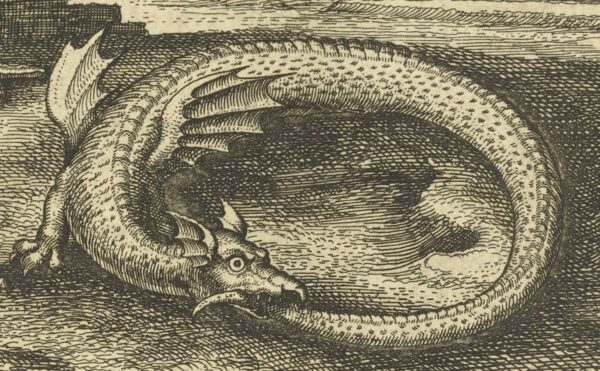 illustration of a dragon eating its own tail