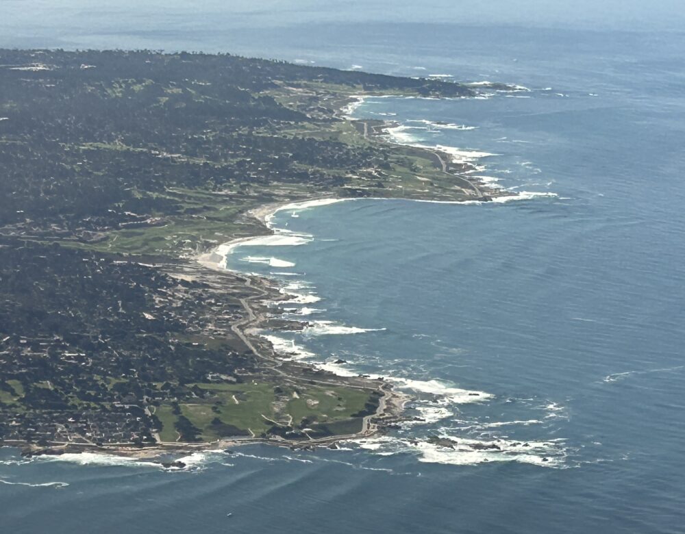 aerial view of California coast