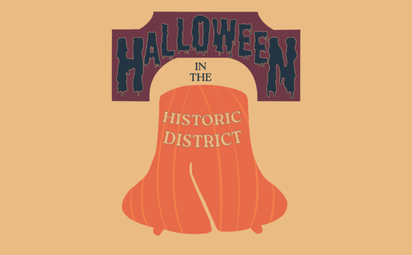 Orange Liberty Bell logo for Halloween in the Historic District