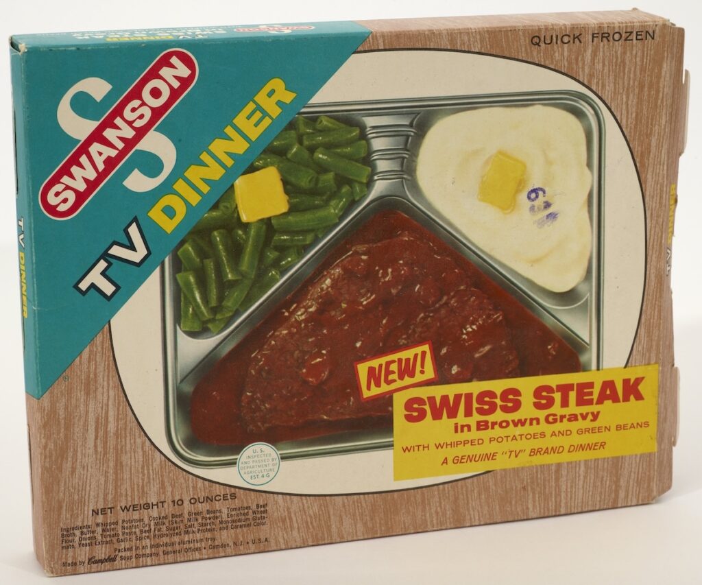 Swanson TV Dinner Swiss Steak Box, 1960s.