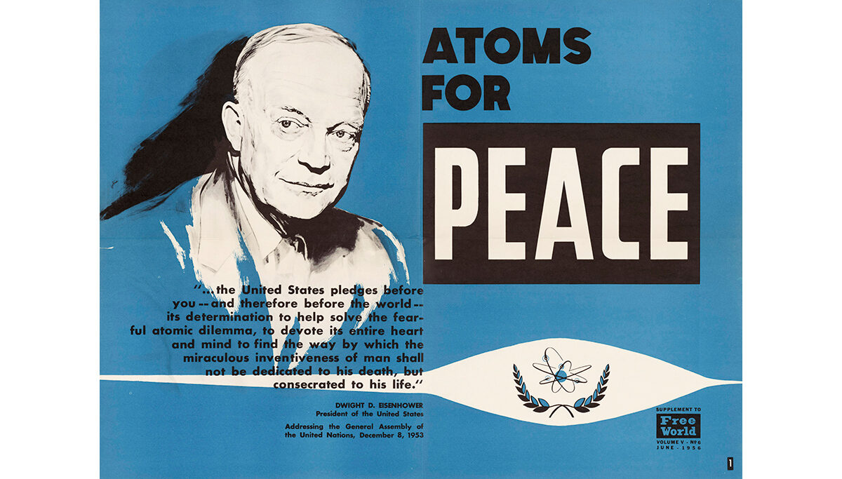 Page from a midcentury propaganda pamphlet promoting Atoms for Peace