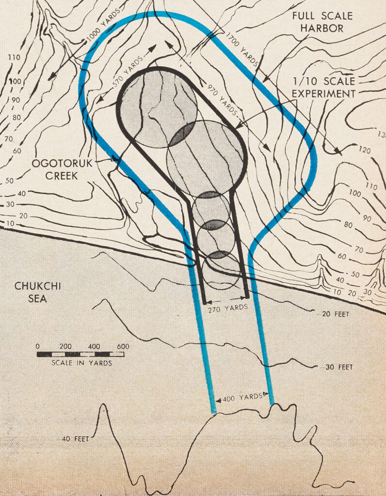 Simple line drawing of the a proposed artificial bay