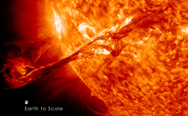 Photo of solar flare