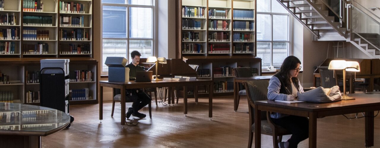 people studying in a library