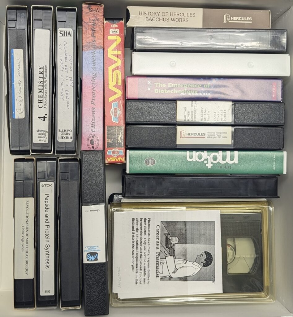 VHS tapes in a box