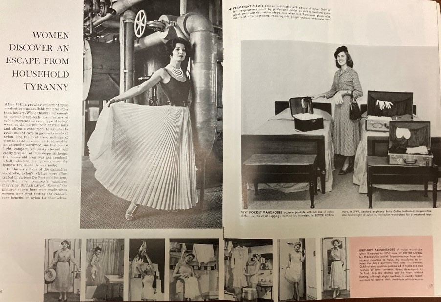 Page spread from Nylon: The First 25 Years, 1963.