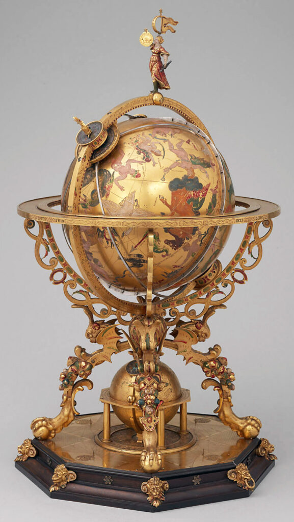 Painted and gilded globe