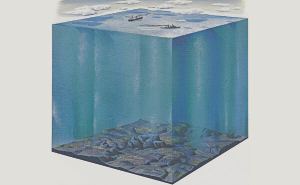 illustration of the ocean as a cube