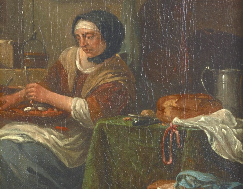 painting of a women in a lab