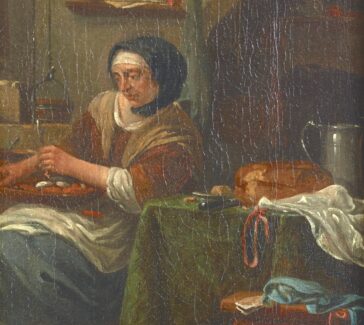 painting of a women in a lab